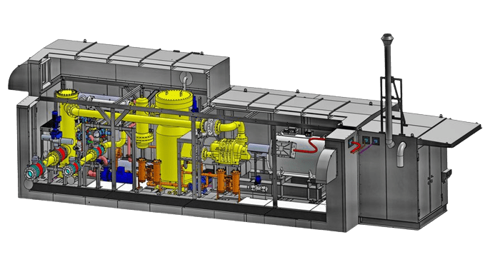 Модель компрессорной установки попутного газа для турбин энергоцентра Усинского месторождения (ЛУКОЙЛ-Коми)