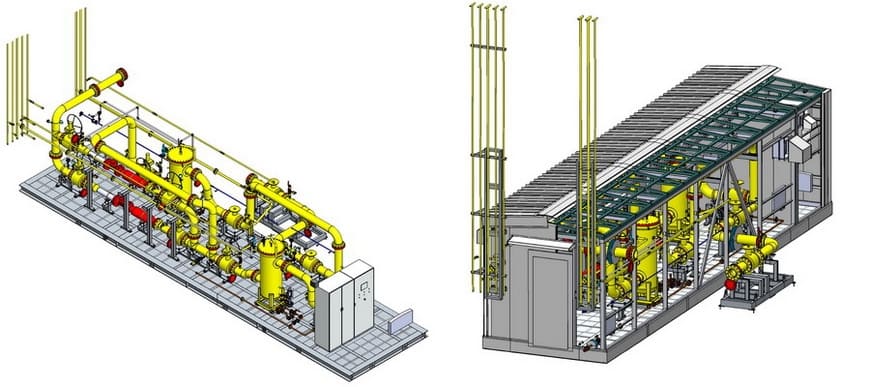 3D-модель газоприемной станции «ЭНЕРГАЗ» для ГТЭС-100 МВт на Новополоцкой ТЭЦ