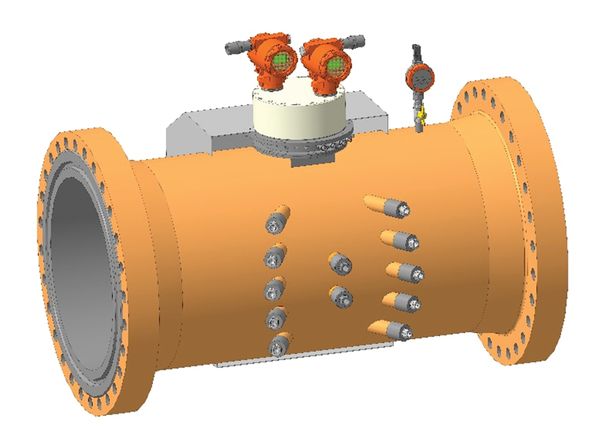 Расходомер газа Turbo Flow UFG с дублированием и дополнительными лучами коррекции расхода на скорость звука производства ООО НПО «Турбулентность-Дон»